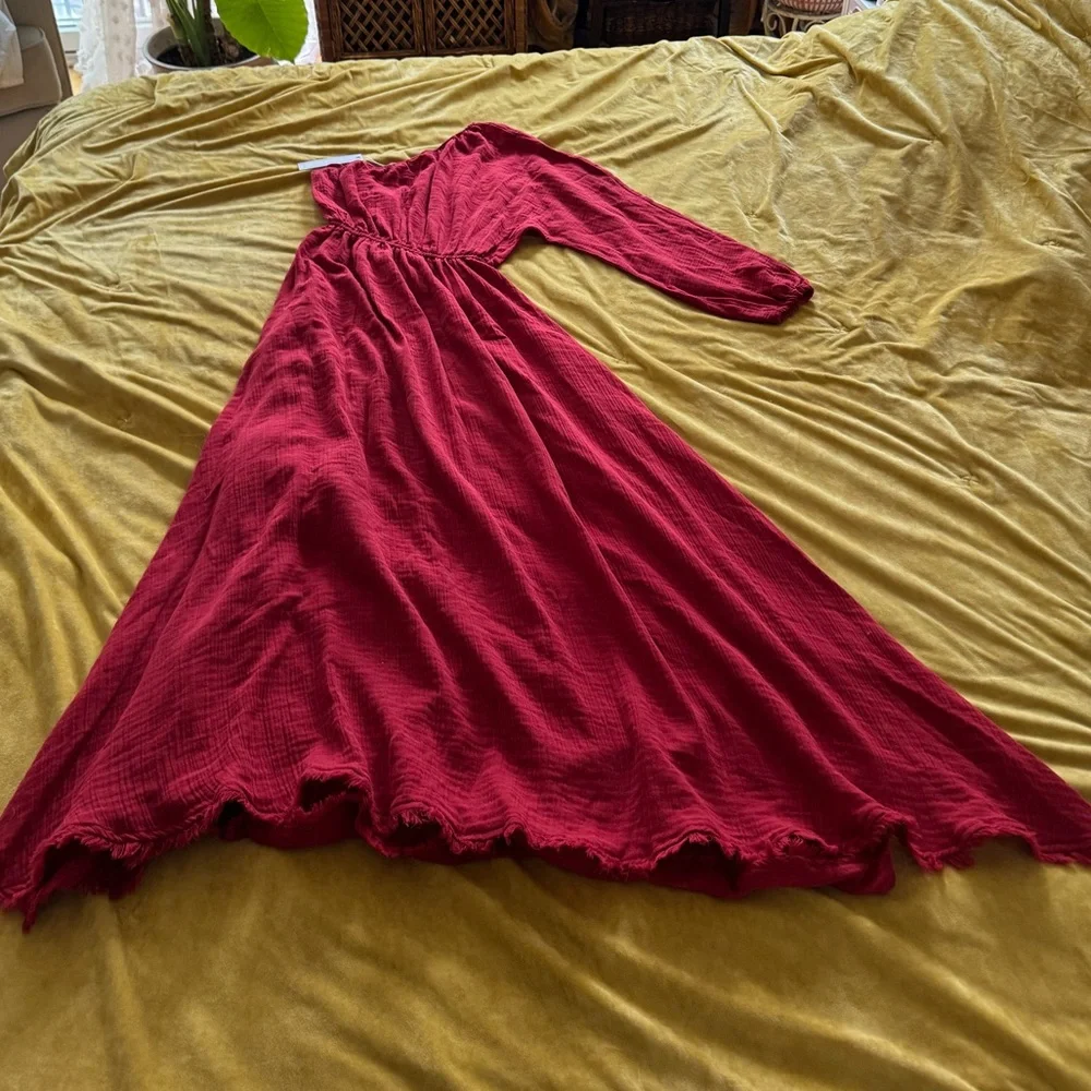 Red Carter Red One-Shoulder Gauzey Maxi Dress NWT - Picture 9 of 10